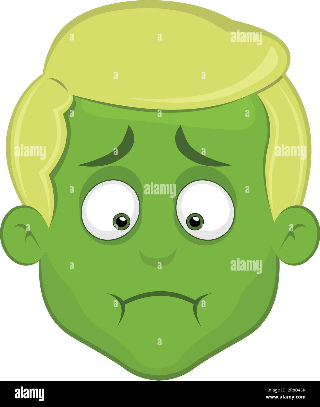 vecteur tête homme blonde vert nausée Illustration de Vecteur