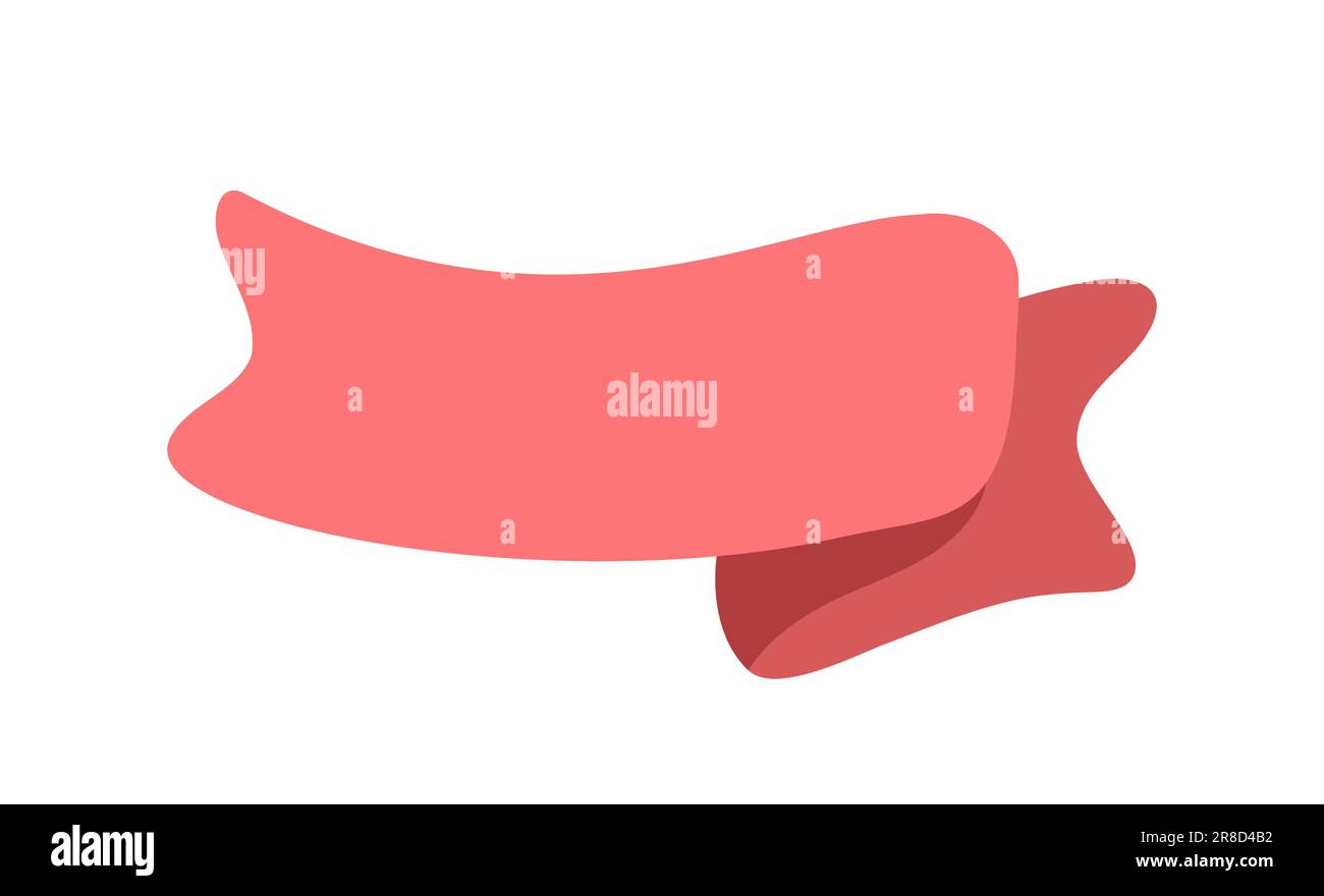 Icône de bandeau rouge. Élément de conception Web. Illustration vectorielle de la Valentin dessinée à la main. Place pour votre texte pour les ventes de mariage, de carte de vœux et de vacances Illustration de Vecteur