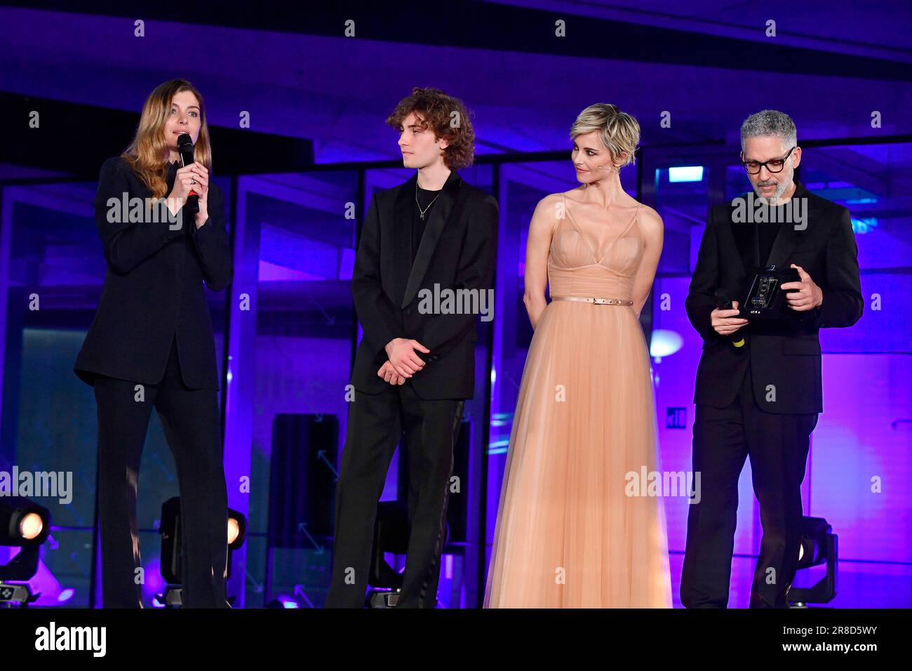 Rome, Italie. 20th juin 2023. Rome : Musée MAXXI . Prix du ruban d'argent. Sur la photo : Francesca Fialdini avec Giuseppe Fiorello, Samuele Segreto et Gabriele Pizzurro et Vittoria Puccini crédit: Agence photo indépendante/Alamy Live News Banque D'Images