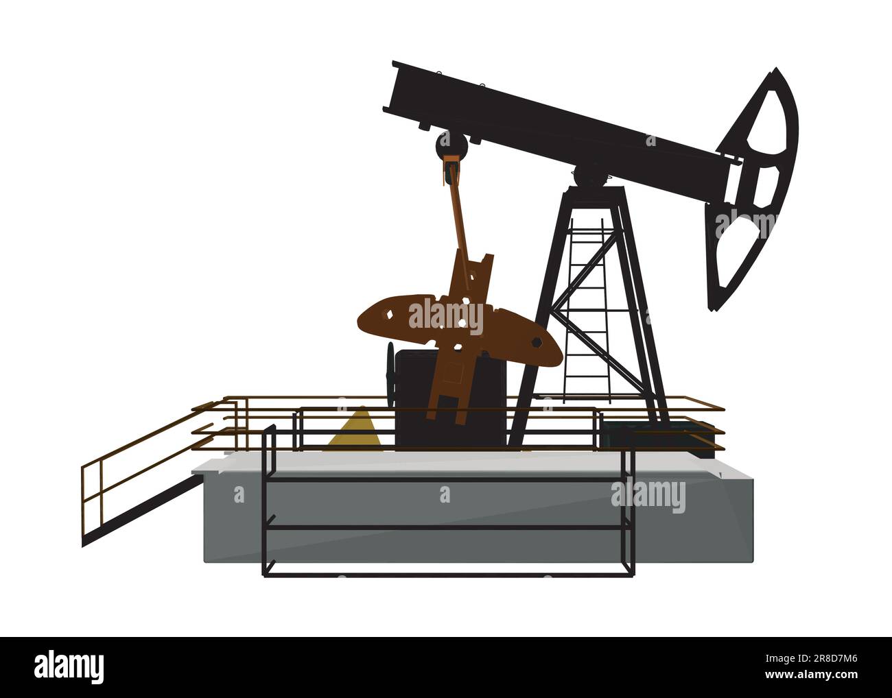 Icône de pompe à huile polygonale. Symbole de la pompe à huile. Illustration vectorielle. Icône représentant une citrouille à huile de style dessin animé isolée sur fond blanc. Symbole de l'industrie pétrolière St Illustration de Vecteur