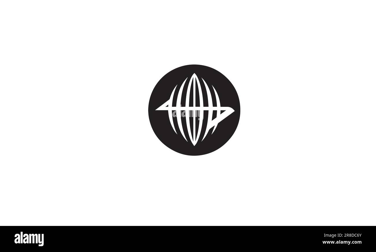 logo business round noir simple icône plate sur fond blanc Illustration de Vecteur