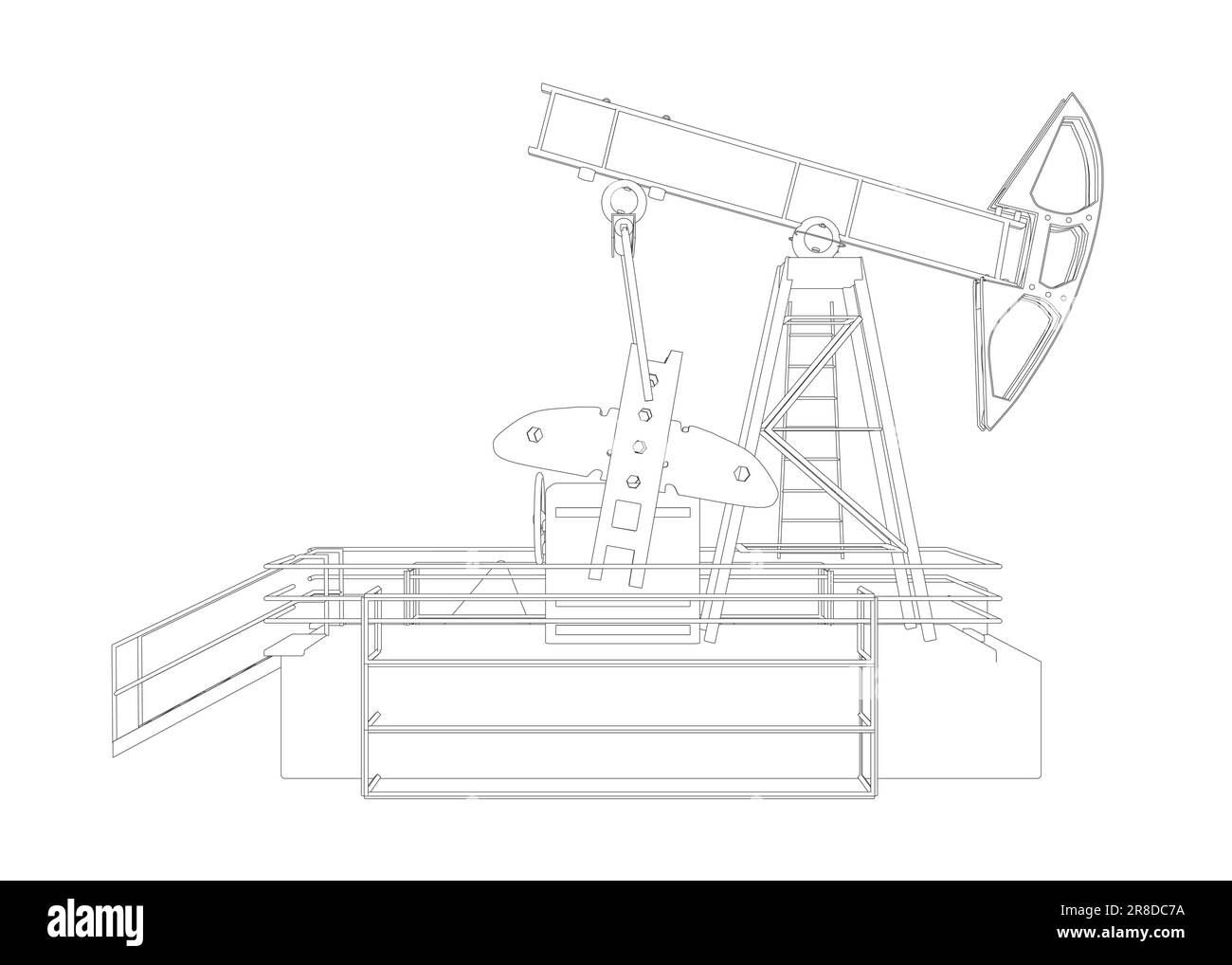 Contour de l'icône de la pompe à huile. Symbole de la pompe à huile. Illustration vectorielle. Icône représentant une citrouille à huile de style dessin animé isolée sur fond blanc. Symbole de l'industrie pétrolière stoc Illustration de Vecteur