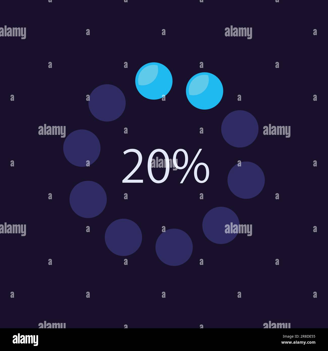 Modèle de graphique d'infographie circulaire de progression par points pour le thème sombre Illustration de Vecteur