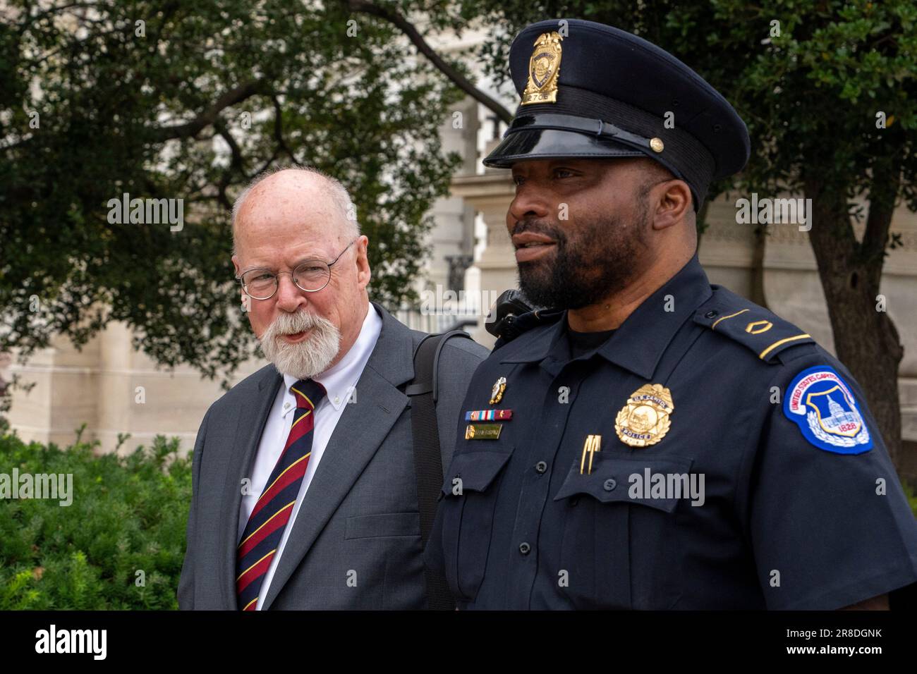Washington, États-Unis. 20th juin 2023. L'ancien conseiller spécial John Durham quitte les États-Unis Capitole à la suite d'une audience privée des services de renseignement de la Maison, mardi, à 20 juin 2023, sur Capitol Hill, à Washington. Durham a été nommé pour enquêter sur les origines de l'enquête du FBI portant sur Trump et la Russie. Photo de Ken Cedeno/UPI crédit: UPI/Alay Live News Banque D'Images