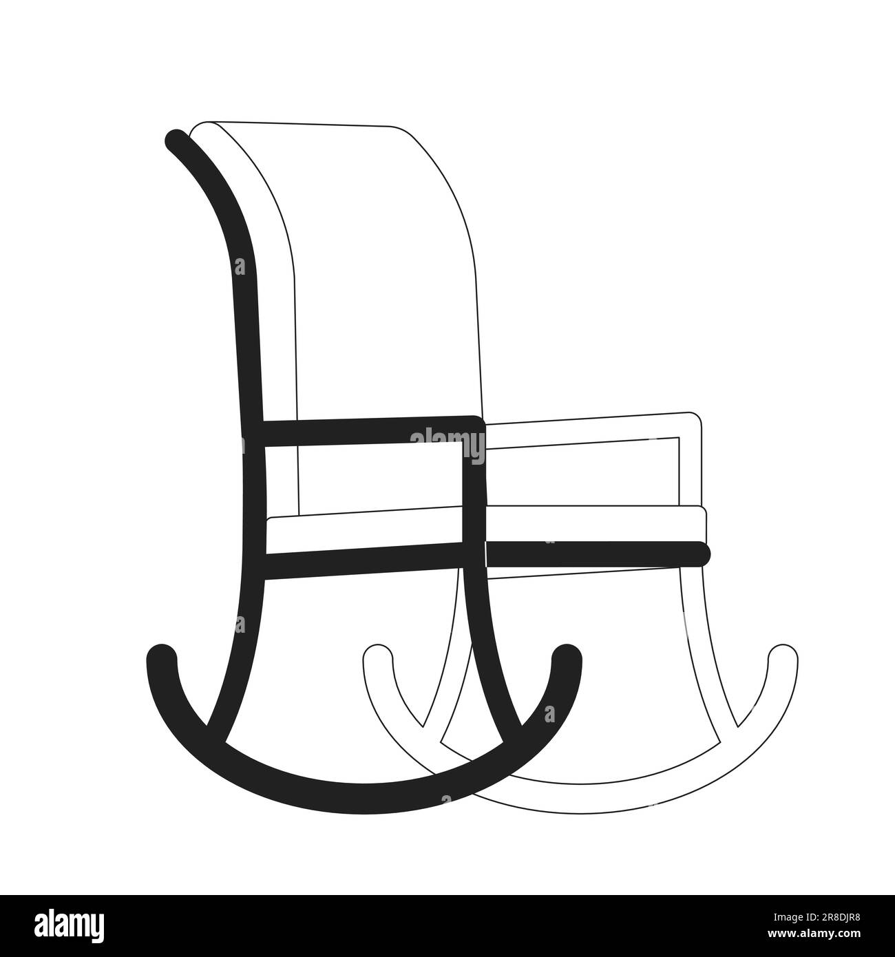 Chaise à bascule, objet vectoriel plat monochrome Illustration de Vecteur