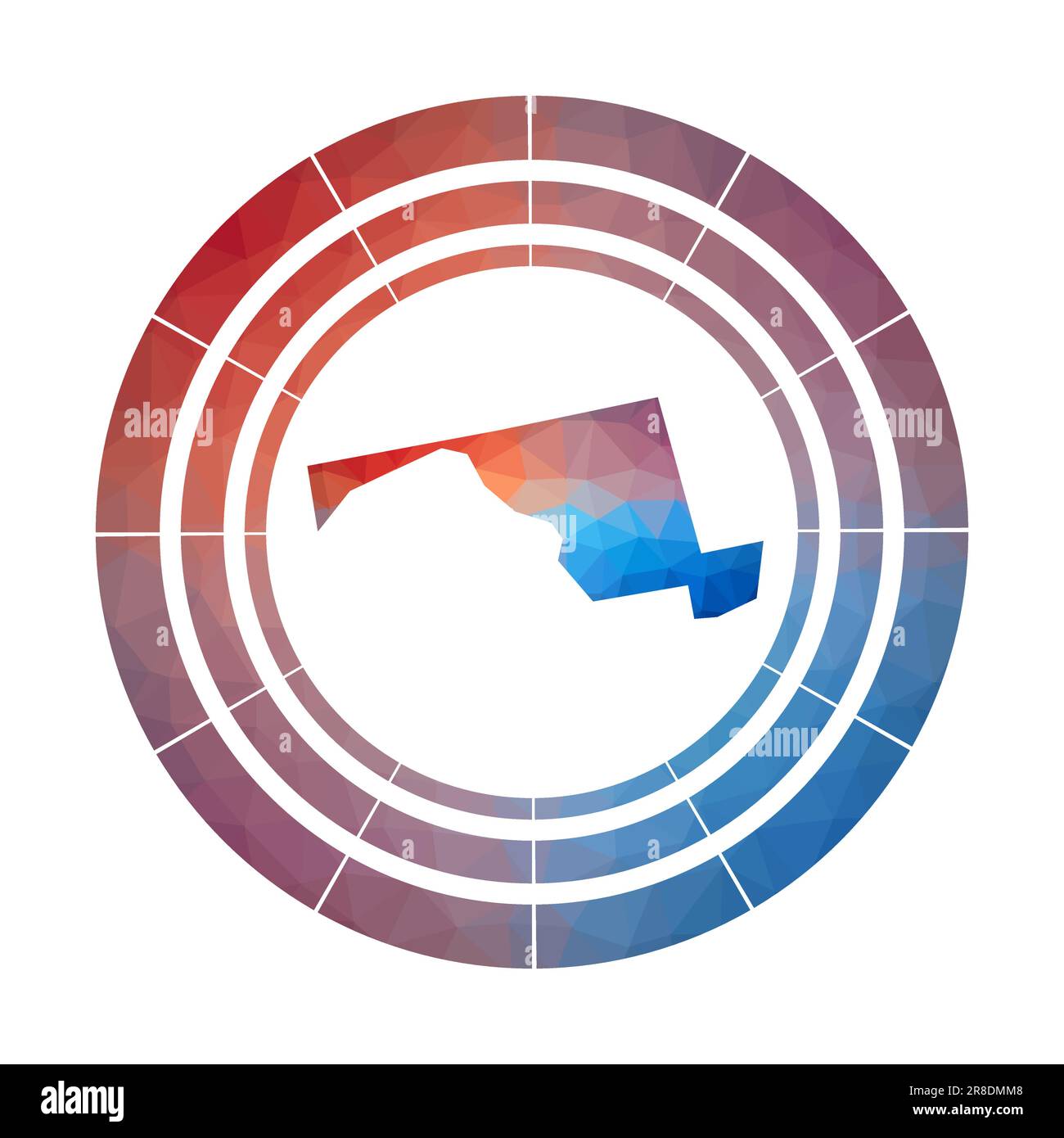 Badge du Maryland. Logo dégradé lumineux de l'état américain dans le style poly bas. Illustration de Vecteur