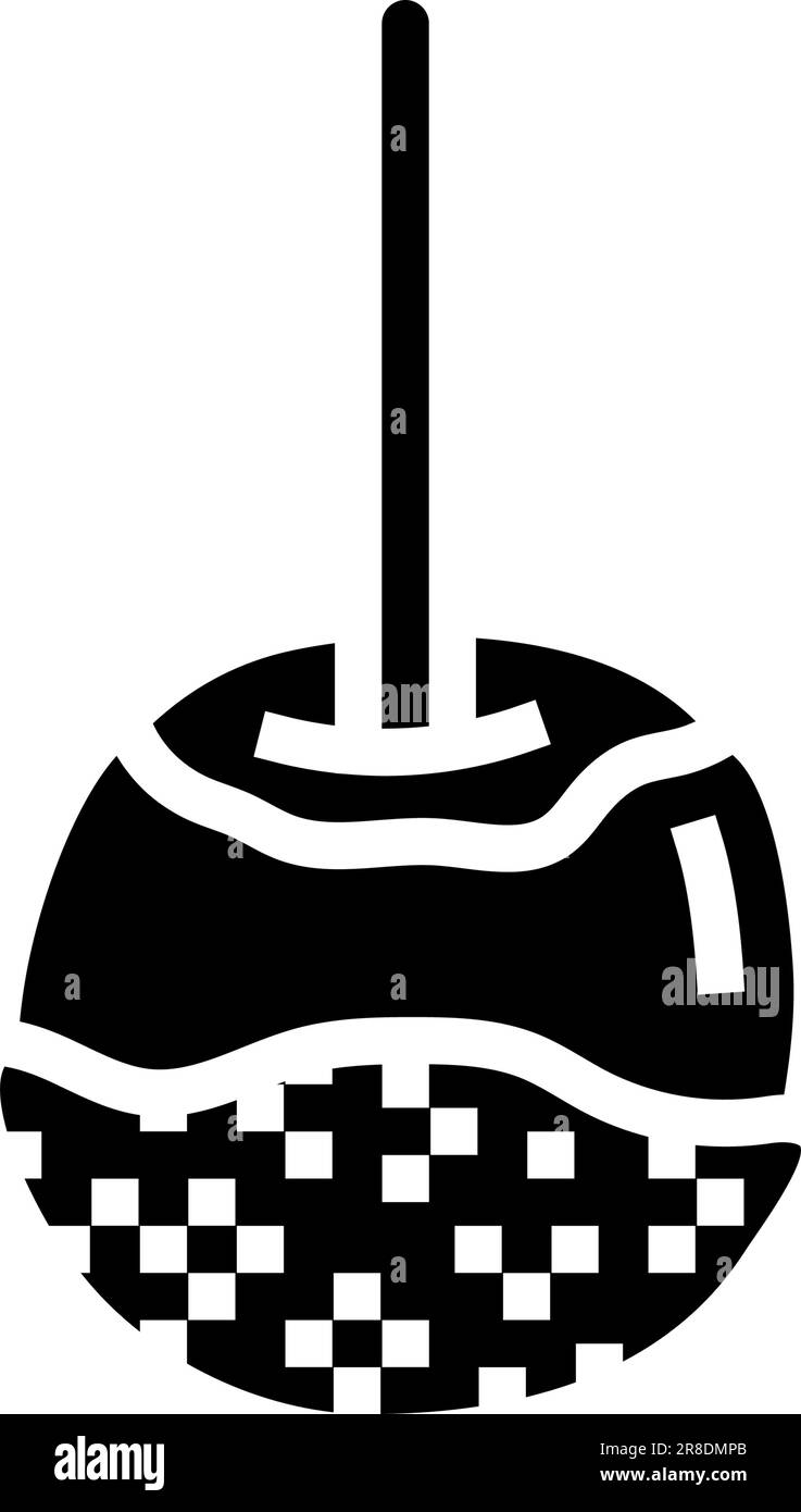 illustration vectorielle de l'icône en forme de glyphe d'en-cas aux pommes au caramel Illustration de Vecteur