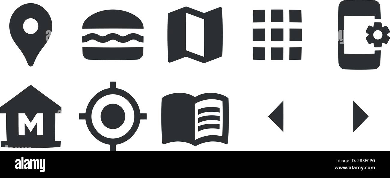 Ensemble de 10 icônes cartes. Icônes de lignes fines modernes. Ensemble simple. Icônes linéaires définies. Ensemble d'icônes de l'interface utilisateur. Illustration vectorielle Illustration de Vecteur