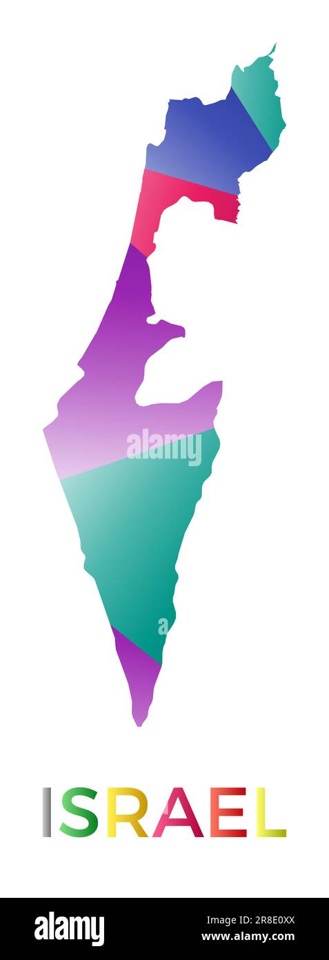 Forme Israël colorée. Logo de pays de style géométrique multicolore. Design moderne et tendance. Illustration du vecteur radiant. Illustration de Vecteur