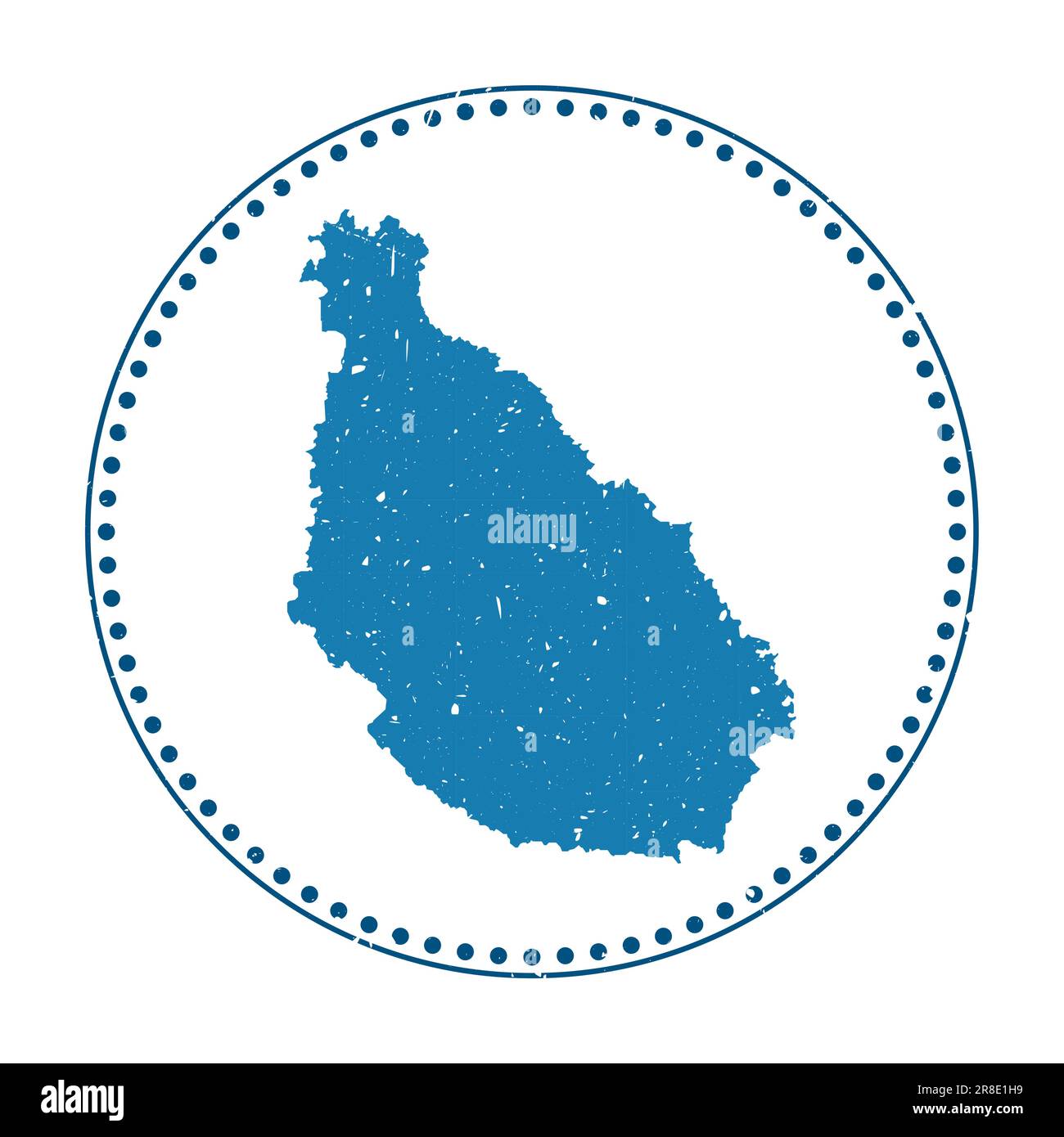 Autocollant île Santiago. Tampon en caoutchouc de voyage avec forme de carte, illustration vectorielle. Illustration de Vecteur