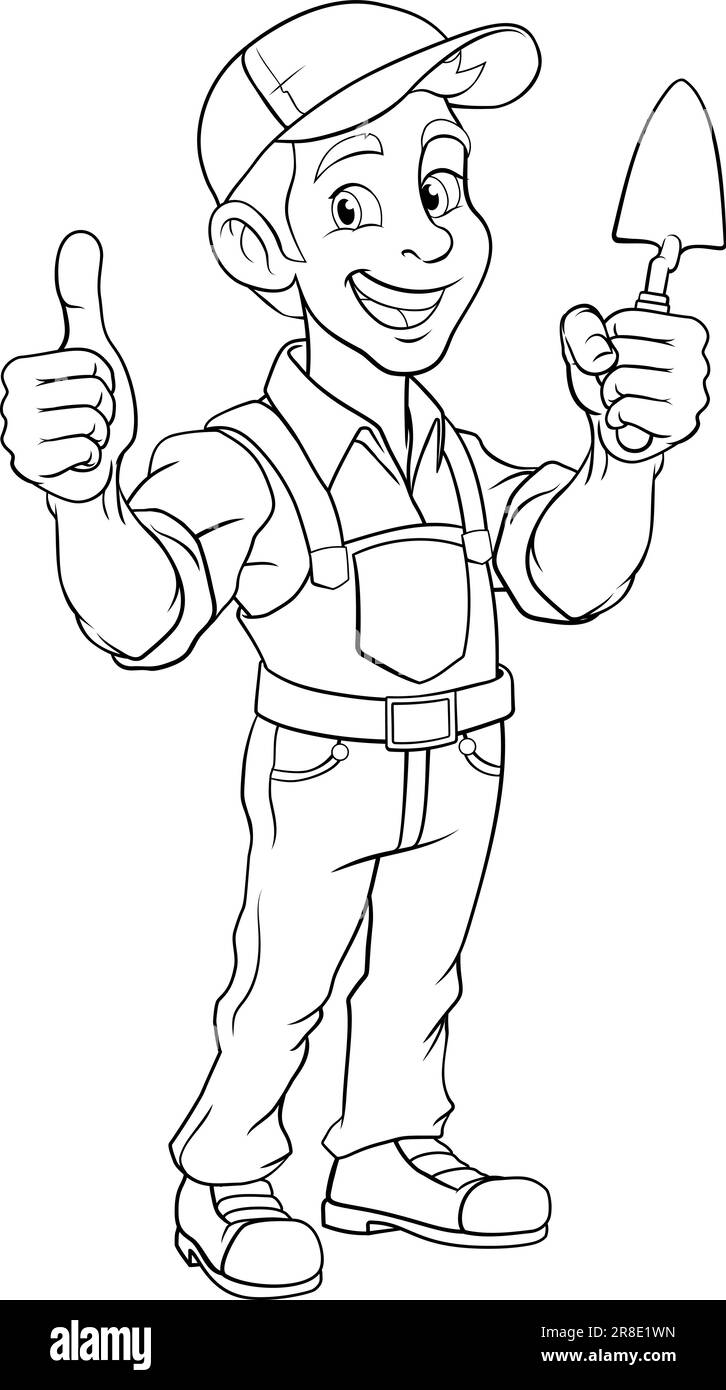 Mascotte de bricklayer outil mascotte de construction de Mason Illustration de Vecteur