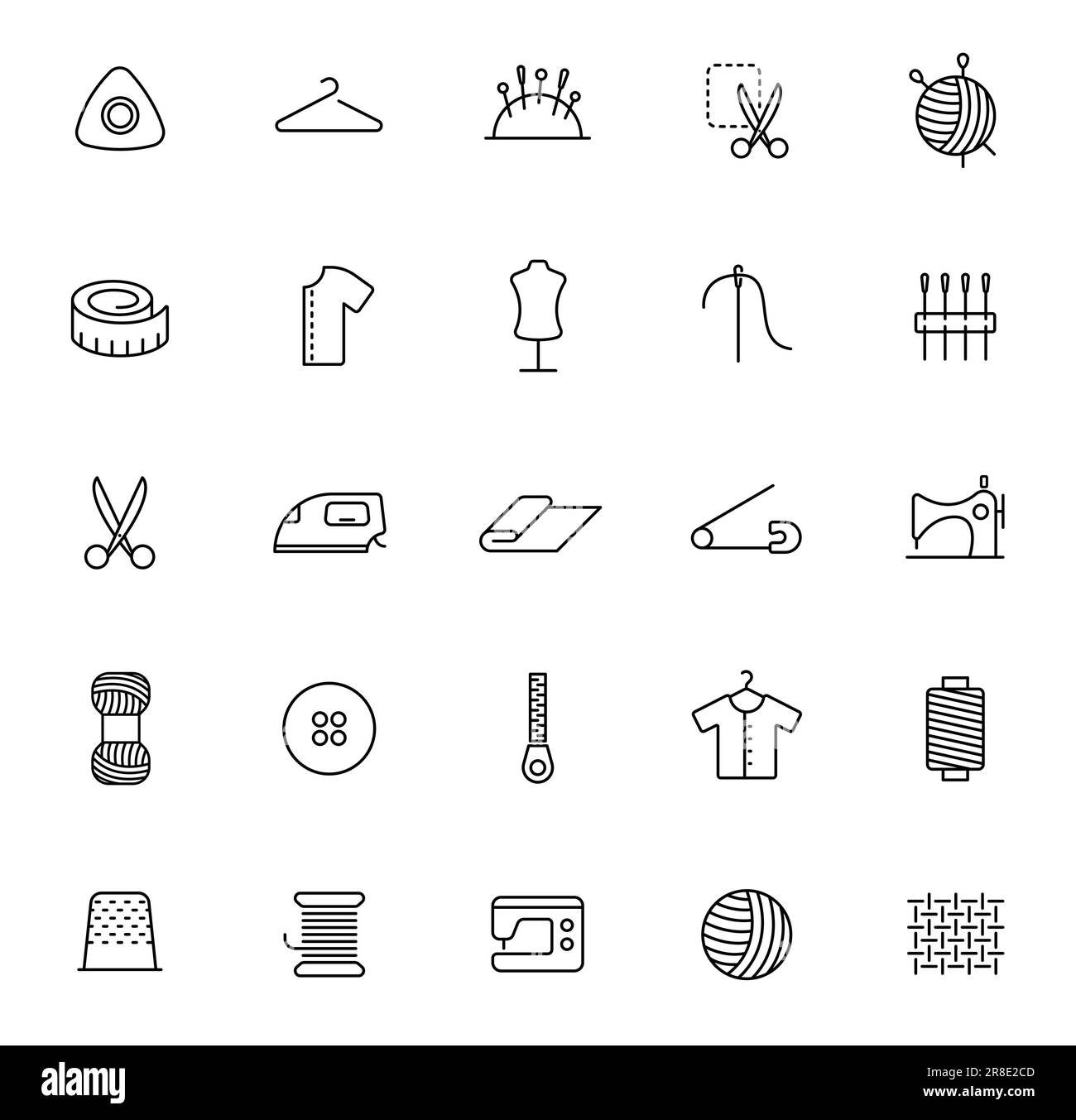 icônes vectorielles de couture Illustration de Vecteur