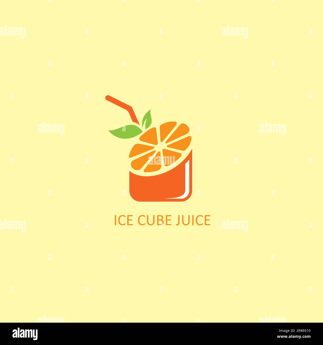 Logo orange jus de glace. Conception du logo DrinkFresh Illustration de Vecteur