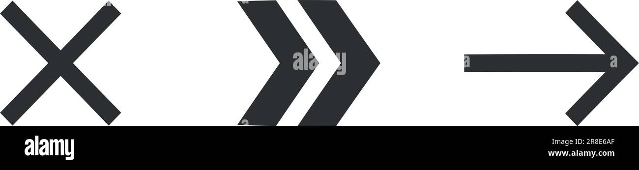 Ensemble de 3 icônes navigation. Collection d'icônes de ligne. Délimiter les signes isolés. Jeu de symboles linéaires. Grande icône d'interface utilisateur dans un design plat. UI et UX Illustration de Vecteur