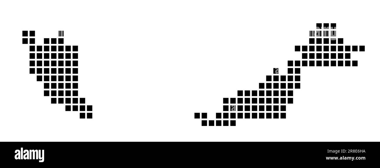 Carte de la Malaisie. Carte de la Malaisie en pointillés. Frontières du pays remplies de rectangles pour votre dessin. Illustration vectorielle. Illustration de Vecteur