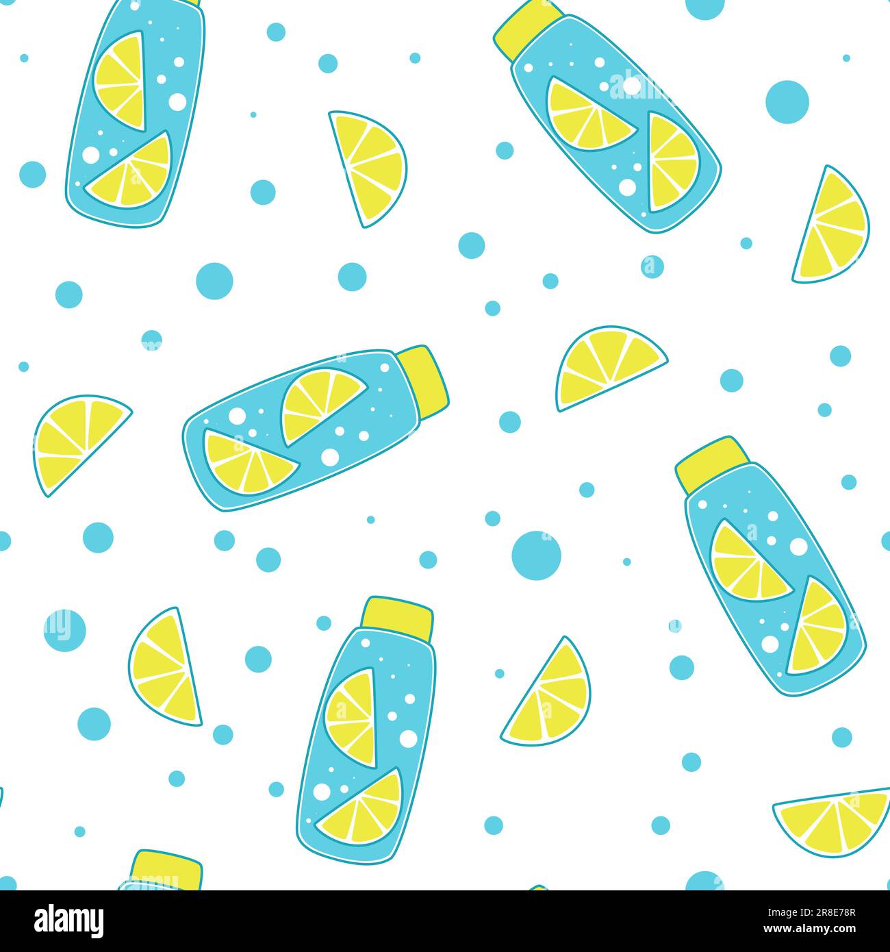 Motif rafraîchissant sans couture à l'eau de citron Illustration de Vecteur