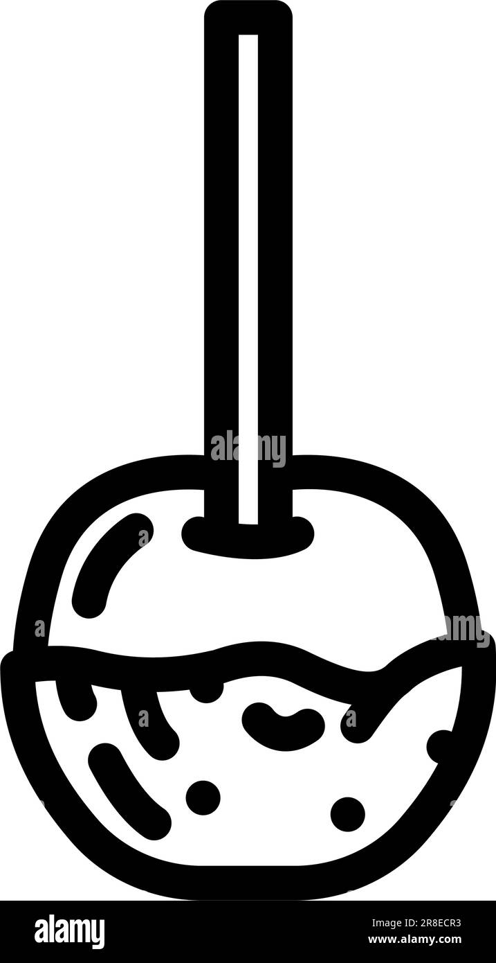 illustration vectorielle icône de la ligne d'en-cas caramel pomme food Illustration de Vecteur