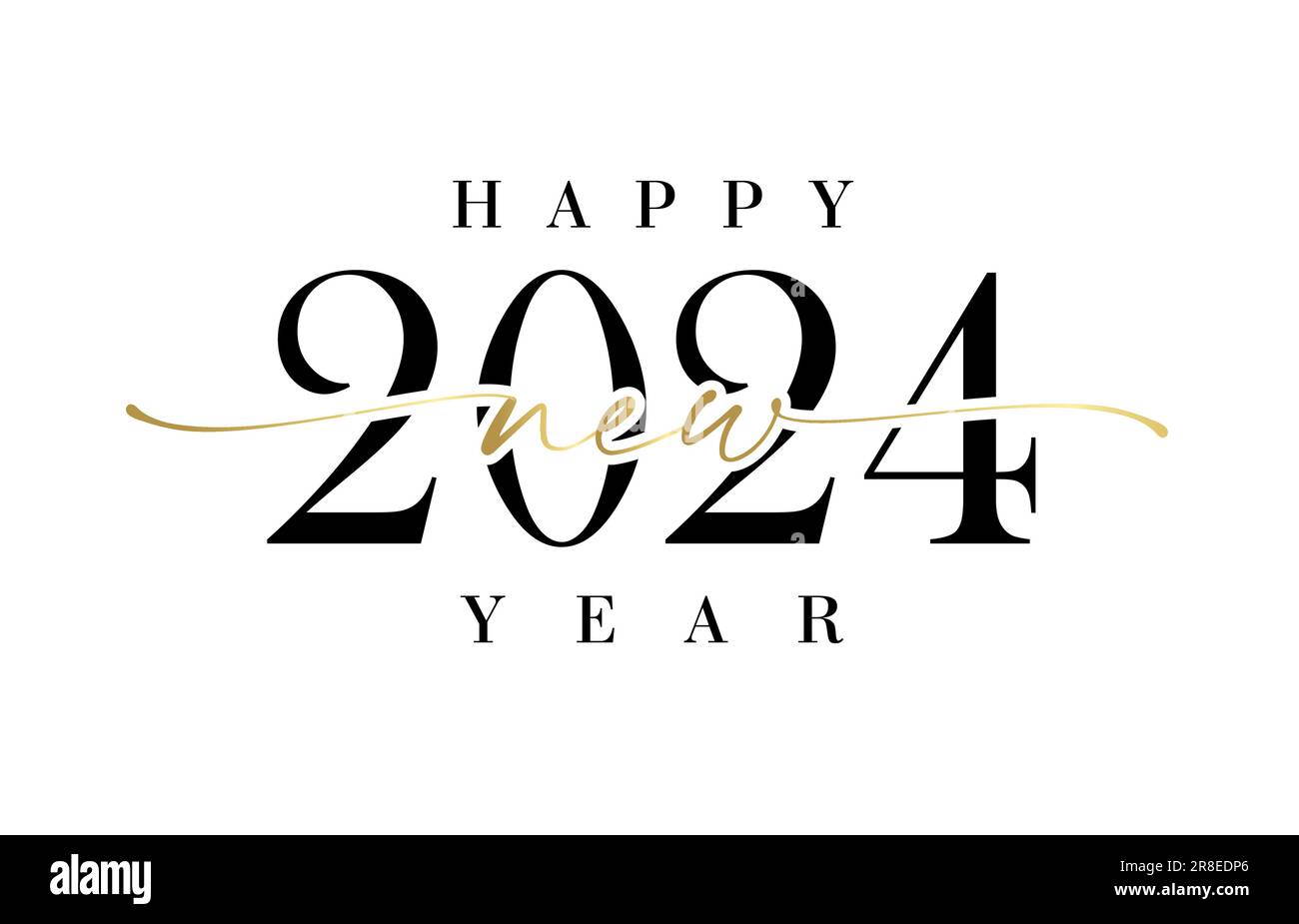Nouvel an 2024 avec calligraphie et pinceau. Bonne année 2024 design du