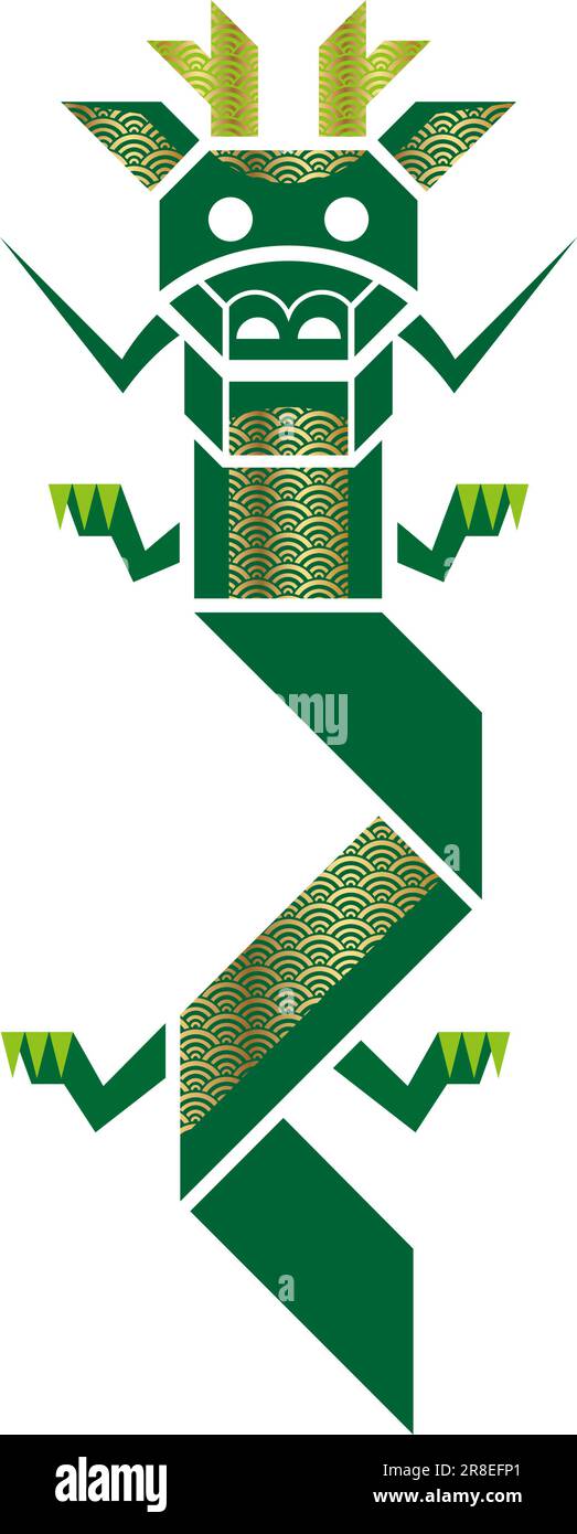 Année du Dragon vecteur symbole du zodiaque Illustration isolée sur Un fond blanc. Illustration de Vecteur