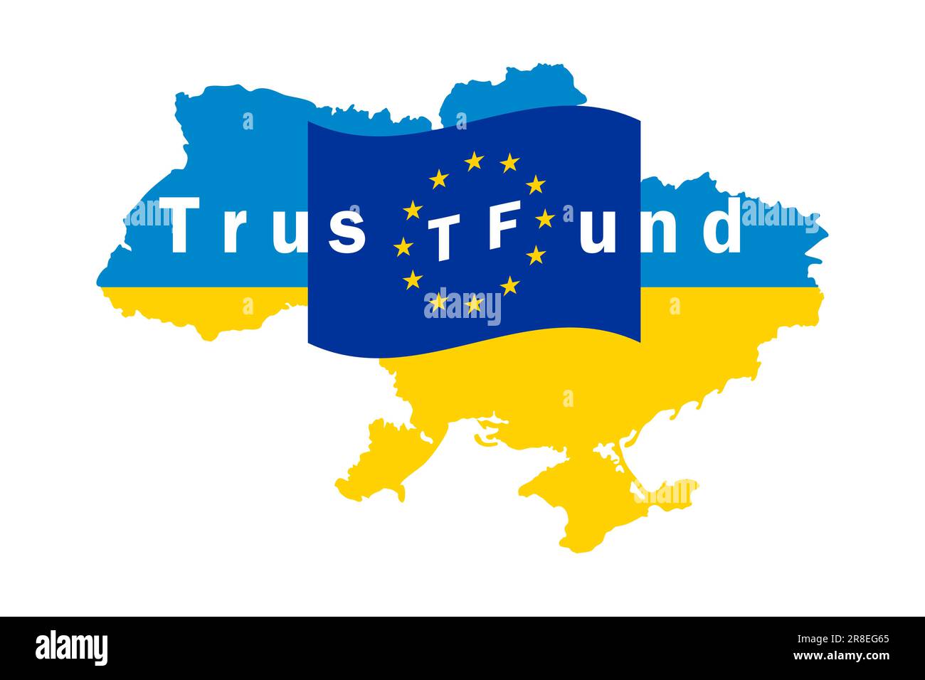 Le Conseil européen commence à préparer la création d'un Fonds fiduciaire de solidarité en Ukraine. Illustration de Vecteur