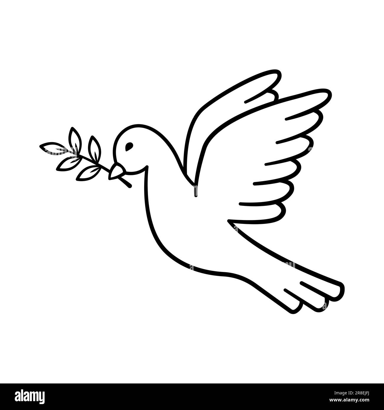 Colombe de la paix. Pigeon tiré à la main volant avec branche d'olive. Oiseau est symbole de paix et de liberté dans le style de la ligne de caniche. Illustration vectorielle isolée. Illustration de Vecteur Colombe de la paix. Pigeon tiré à la main volant avec branche d'olive. Oiseau est symbole de paix et de liberté dans le style de la ligne de caniche. Illustration vectorielle isolée. Illustration de Vecteur