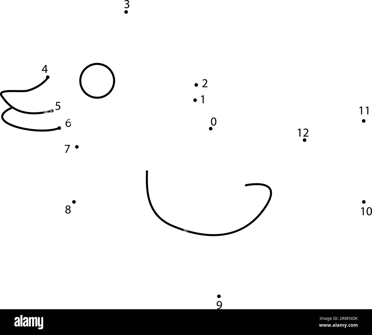 Connectez le jeu points. Feuille de travail imprimable canard pour enfants. Peut être utilisé comme livre de coloriage pour enfants. Illustration de Vecteur