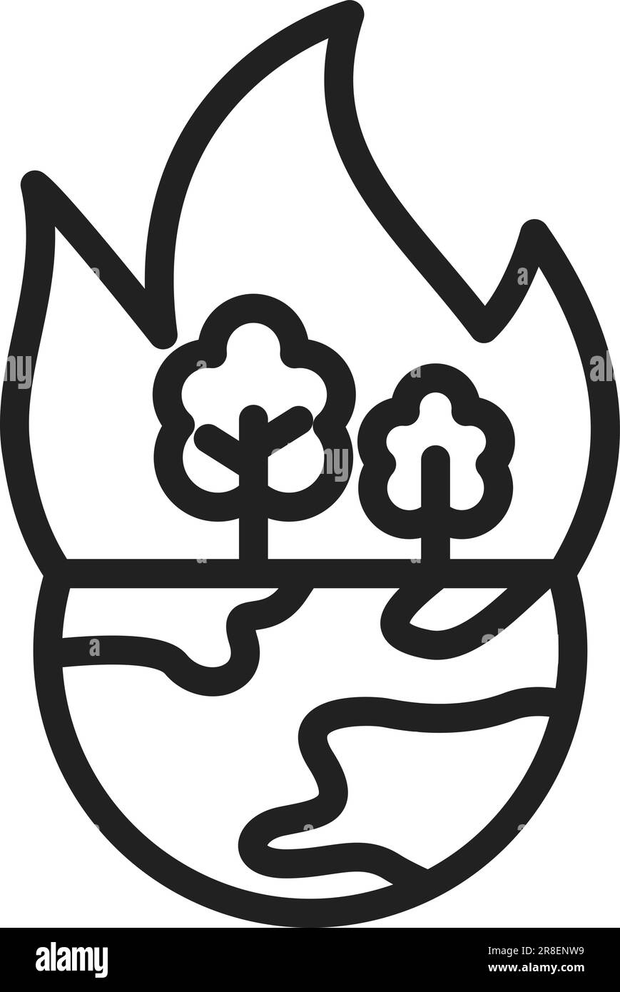 Image de l'icône destruction de l'habitat. Illustration de Vecteur