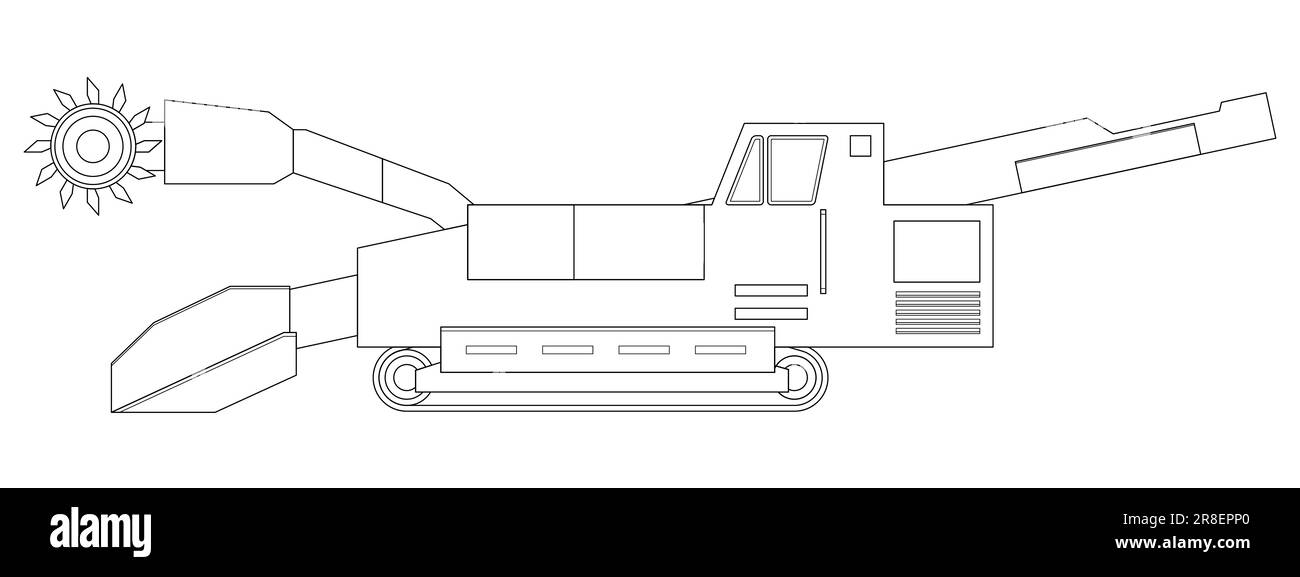 creusement de tunnels, forage, engin, automoteur, forage, Équipement pour l'industrie minière à forte intensité. Extraction de l'argile en carrière. Illustration de Vecteur