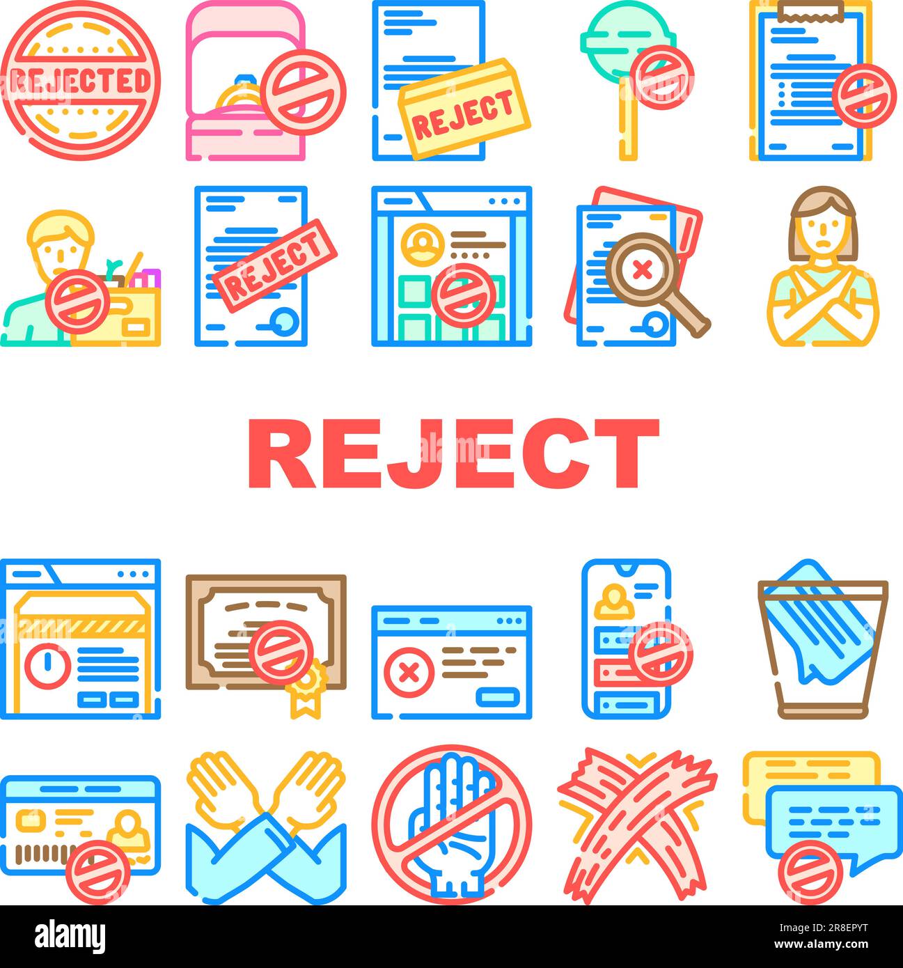 rejeter refuser refuser le document annuler le vecteur de définition ...