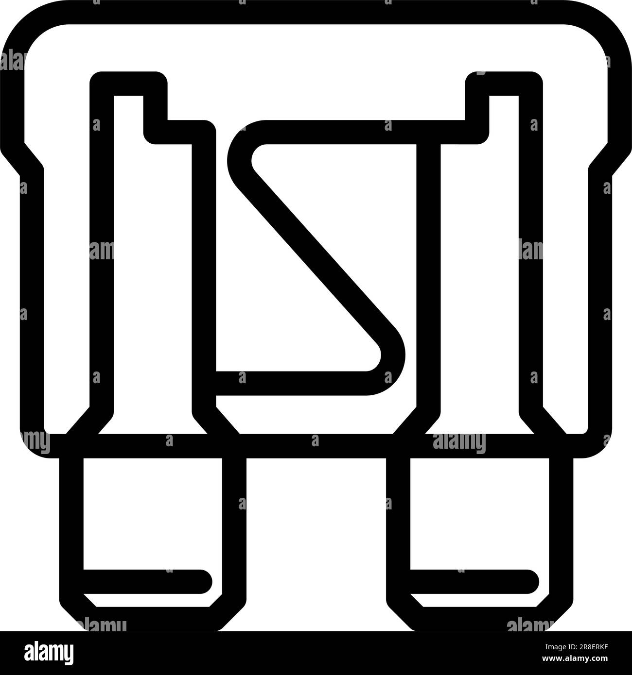 vecteur d'icône de ligne de composant électronique de fusible. symbole