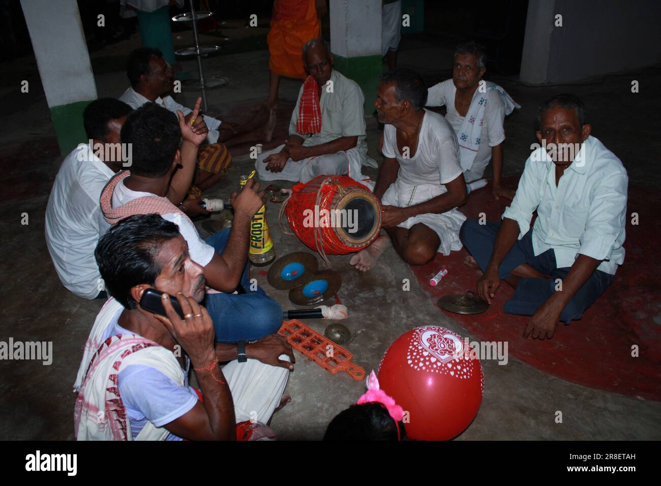 Bhadrak, Odisha , INDE - JUIN 20 2023 : idole divine des divinités hindoues Lord Jagannath pendant le festival chariot. Mondialement célèbre Rath Yatra (char Banque D'Images