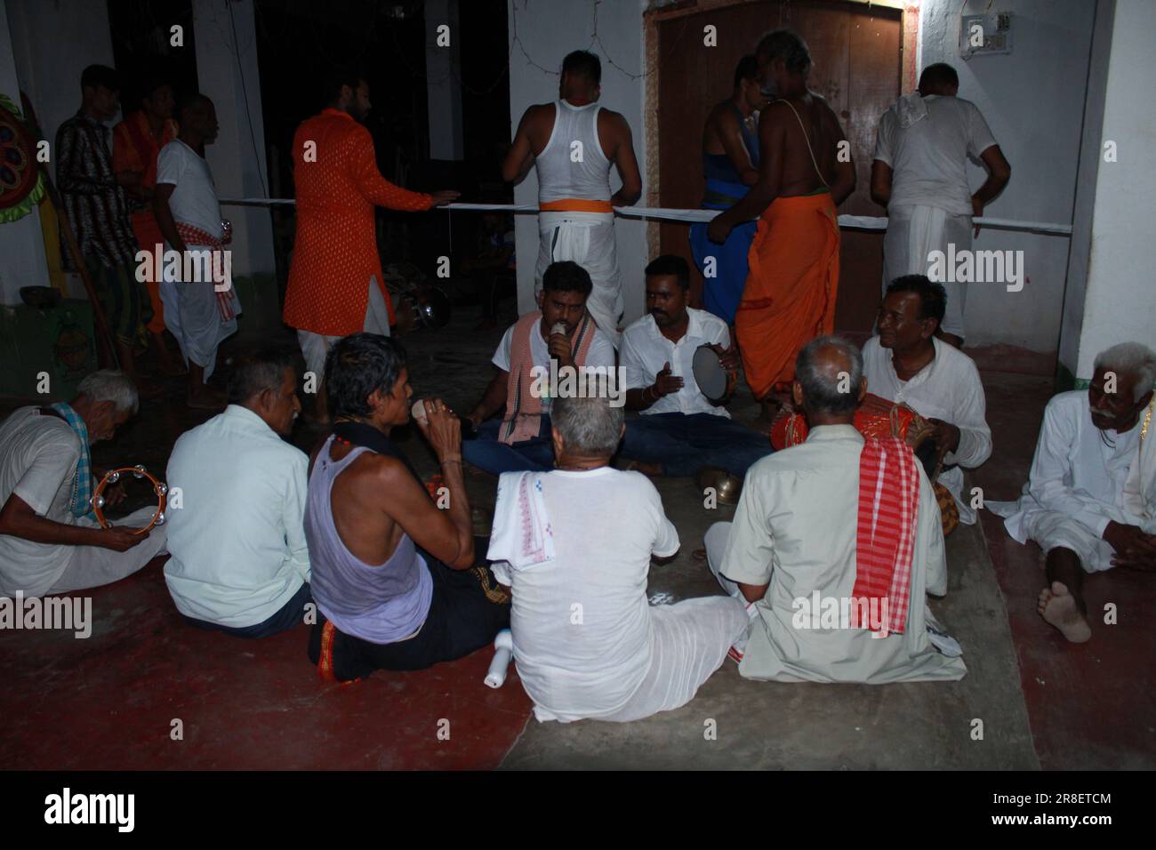 Bhadrak, Odisha , INDE - JUIN 20 2023 : idole divine des divinités hindoues Lord Jagannath pendant le festival chariot. Mondialement célèbre Rath Yatra (char Banque D'Images