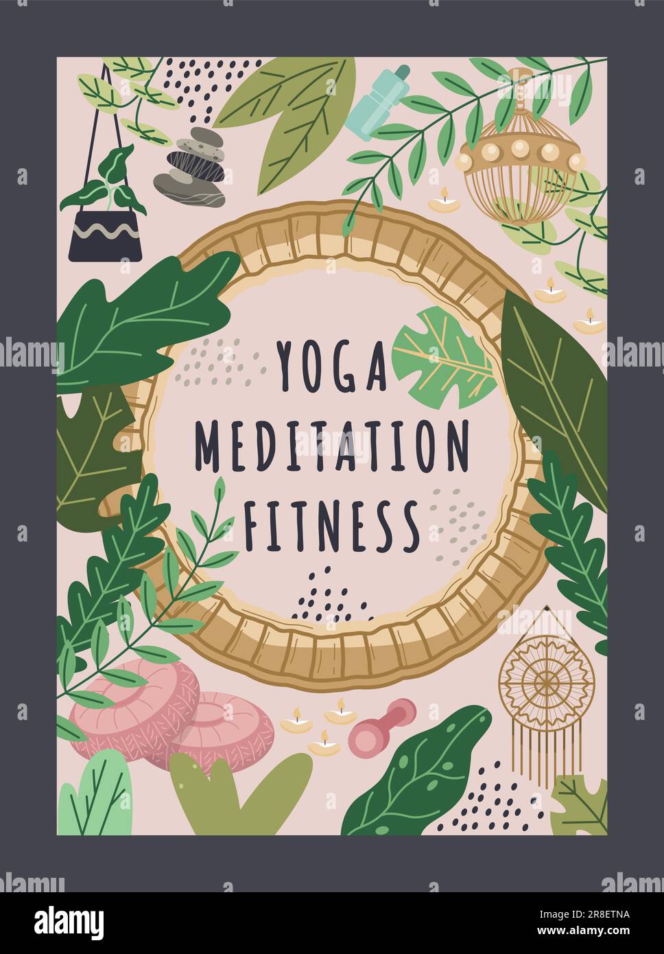 Poster fitness, yoga et méditation Illustration de Vecteur