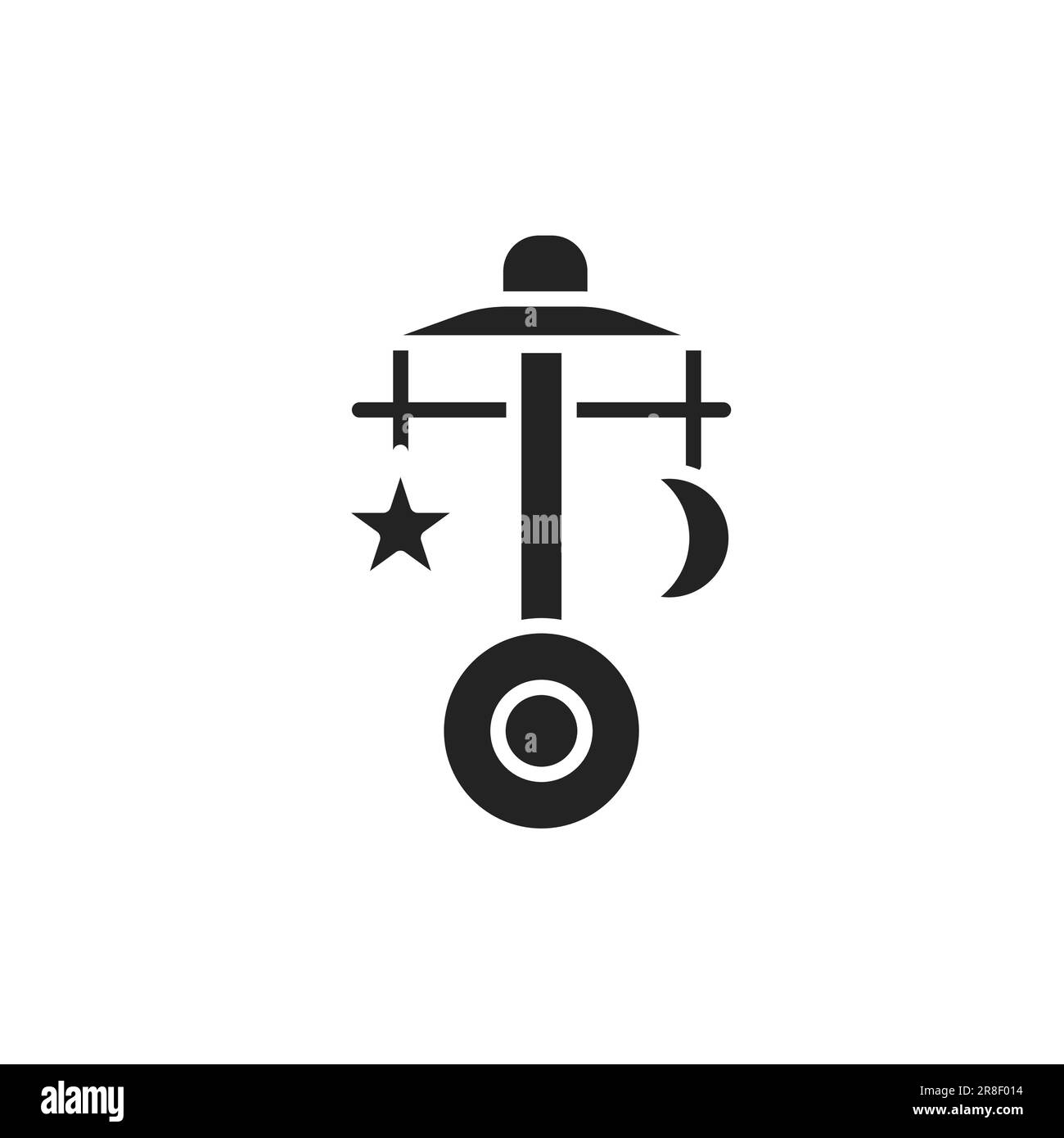 Icône de ligne de couleur du carrousel de berceau pour bébé. Elément vectoriel isolé. Pictogramme de contour pour la page Web, l'application mobile, la promotion Illustration de Vecteur