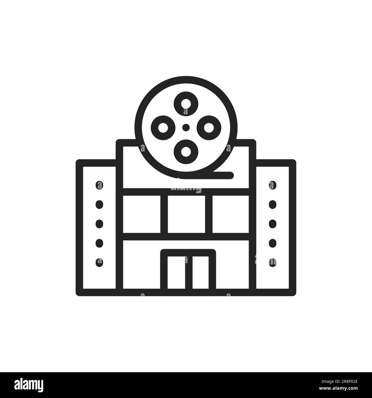 Icône de ligne de couleur de cinéma. Elément vectoriel isolé. Pictogramme de contour pour la page Web, l'application mobile, la promotion Illustration de Vecteur