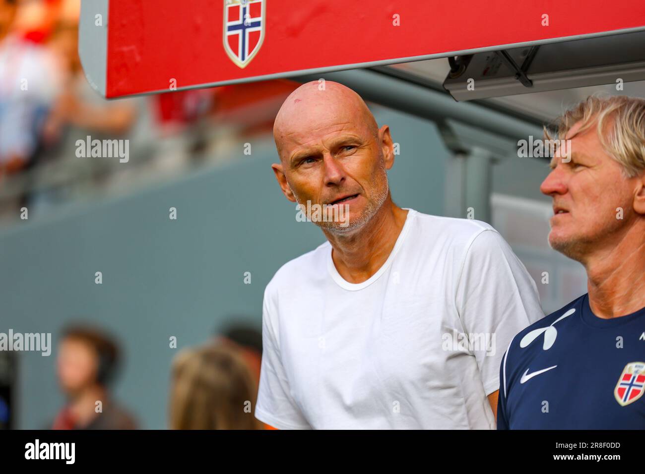 Oslo, Norvège, 20th juin 2023. Le directeur de la Norvège Ståle Solbakken avant le qualificatif de l'UEFA Euro 2024 entre la Norvège et Chypre au stade Ullevål à Oslo crédit: Frode Arnesen/Alay Live News Banque D'Images