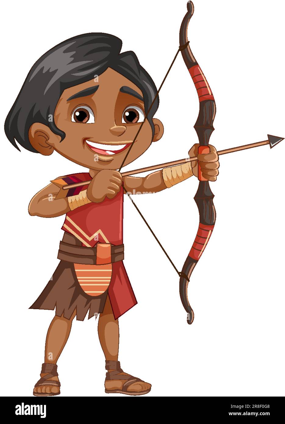 Illustration d'Archer Kid de la tribu amérindienne Illustration de Vecteur