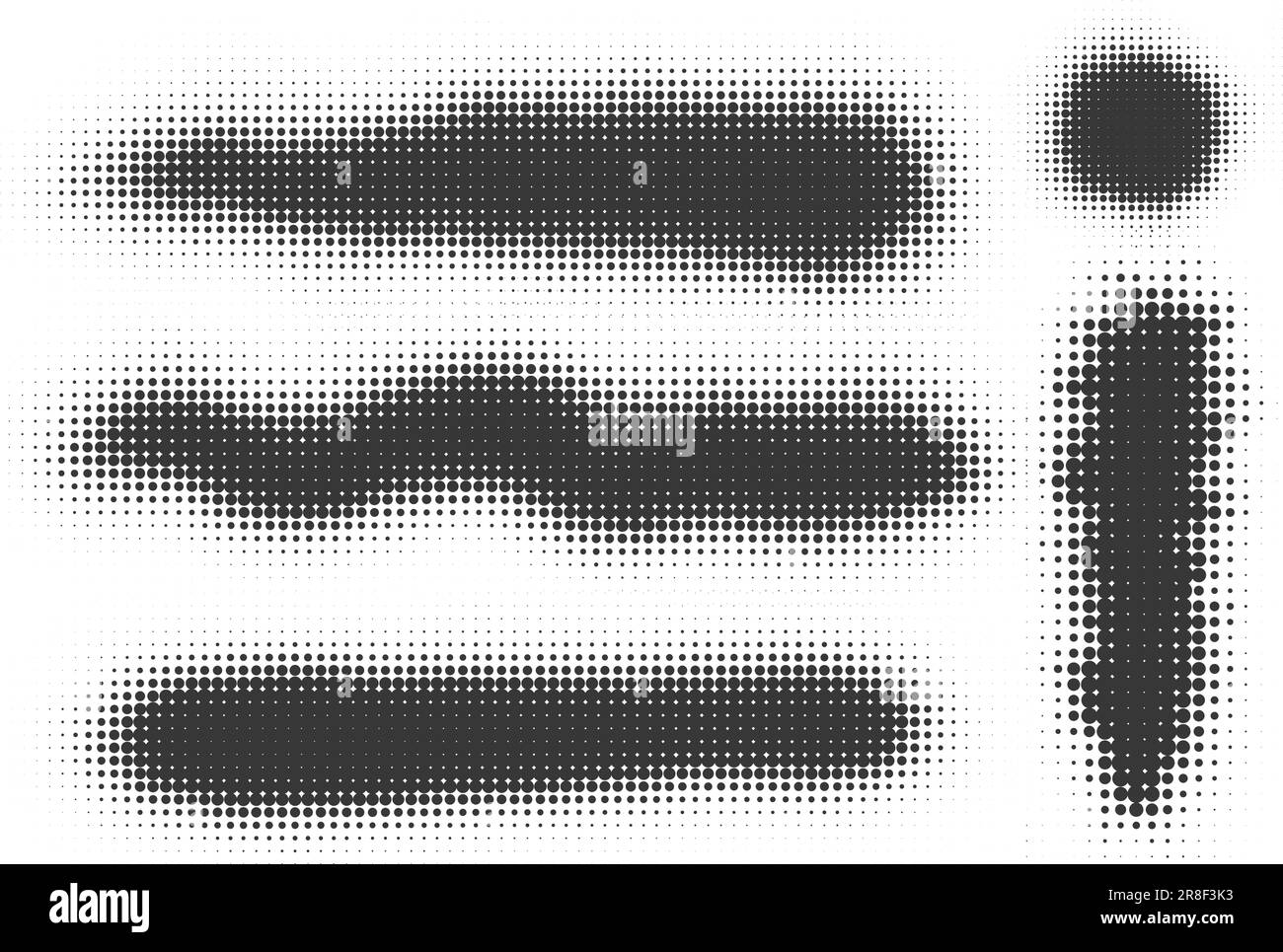 Forme vectorielle demi-ton. Pointillé grunge statique abstraite avec gradation. Nuage avec texture d'ombre. Transfert de dégradé géométrique. Illustration de Vecteur