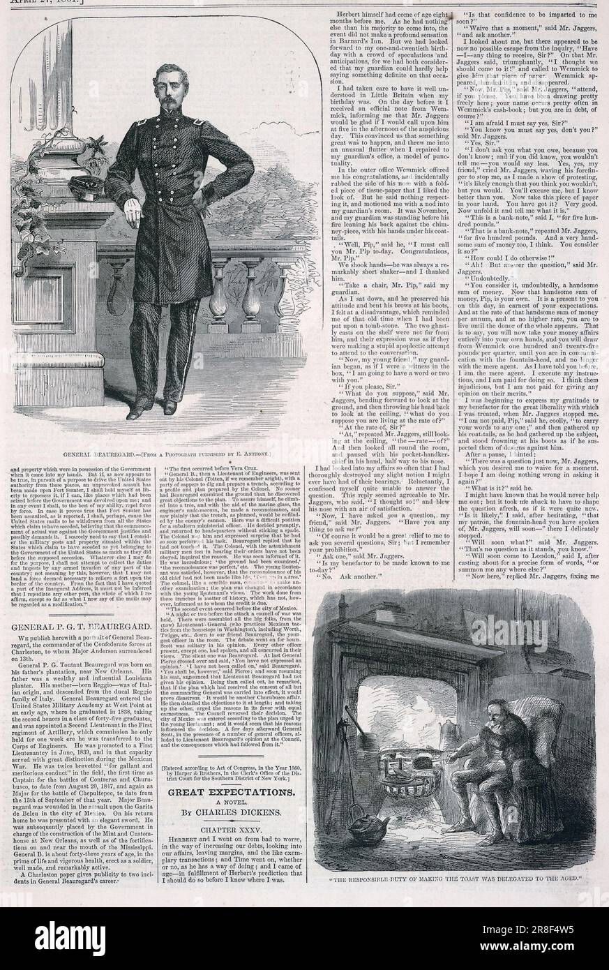 Général Beauregard, de Harper's Weekly, 27 avril 1861 1861 par Winslow Homer, né à Boston, ma 1836-mort de Prout's Neck, ME 1910 Banque D'Images