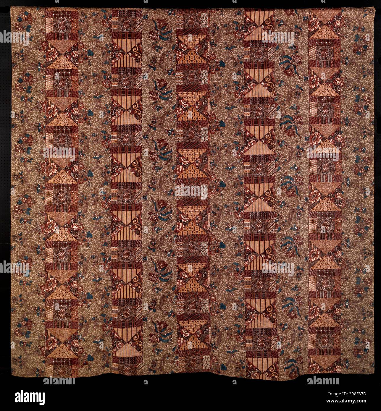 Courtepointe piquée (bandes) ca. 1845-1850 par non identifié Banque D'Images