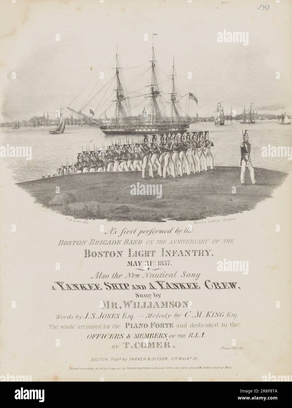 Un Yankee Ship et un Yankee Crew (Sheet Music Cover) [] par Fitz Henry Lane, né Gloucester, ma 1804-décédé Gloucester, ma 1865 Banque D'Images