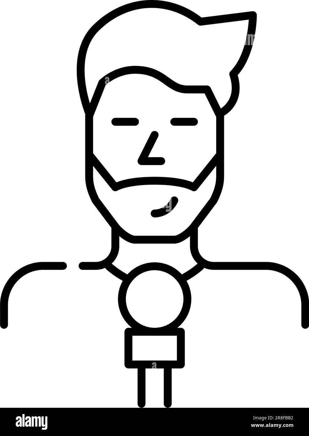 Journaliste d'actualités TV. Homme tenant un microphone. Pixel parfait, contour modifiable Illustration de Vecteur