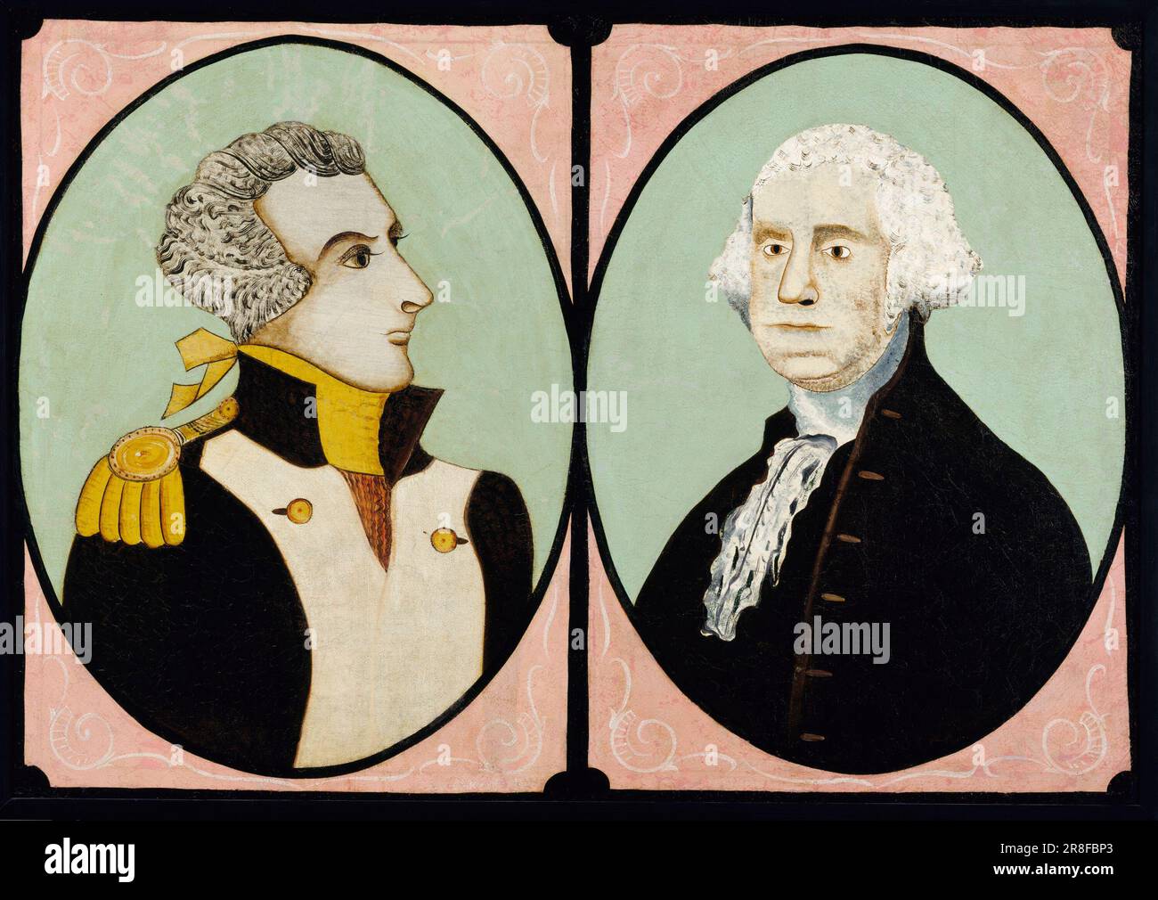 Tableau Toile Thomas Pritchard Rossiter – Washington Et Lafayette à Mount Vernon, Prêt à Accrocher
