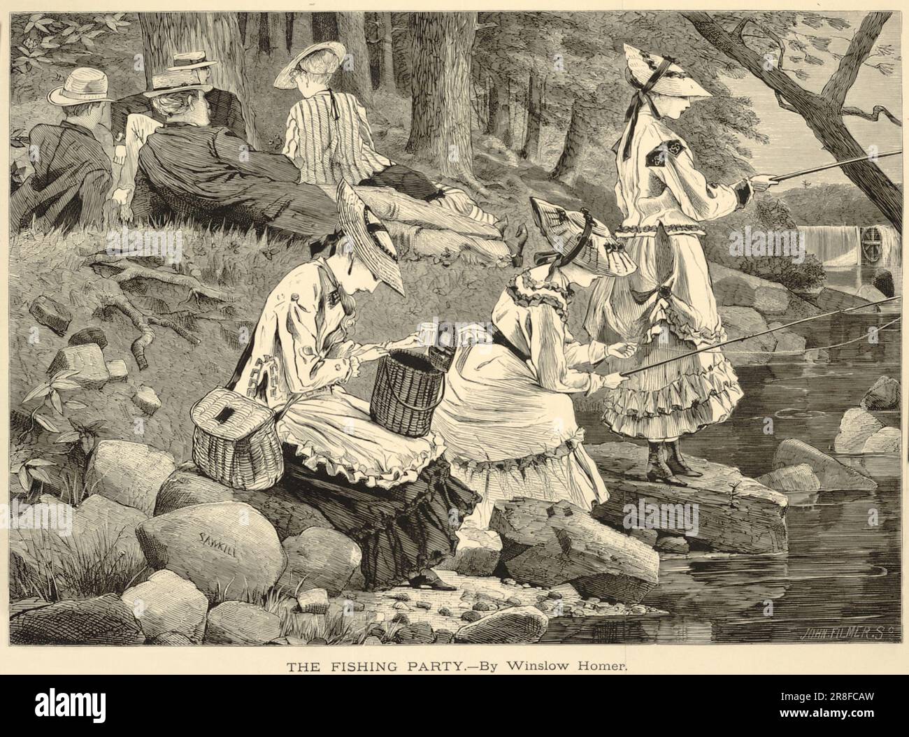 The Fishing Party, du Journal of Literature, Science, and Art des Appletons, 2 octobre 1869 1869 de Winslow Homer, né à Boston, ma 1836-mort de Prout's Neck, ME 1910 Banque D'Images