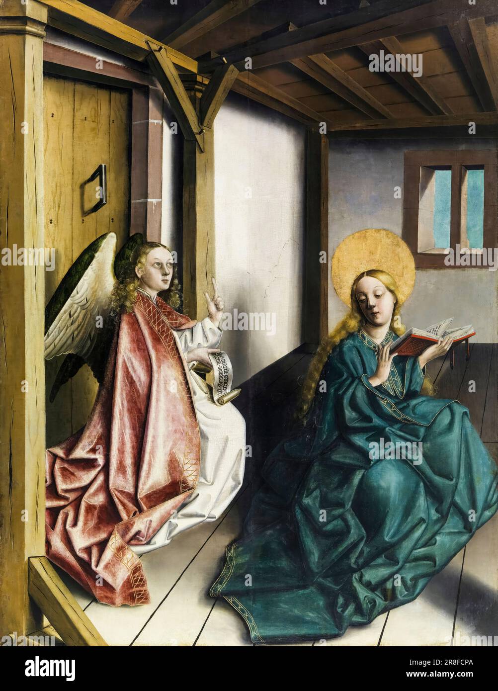 Konrad Witz, l'Annonciation, peinture à l'huile sur bois, 1437-1440 Banque D'Images