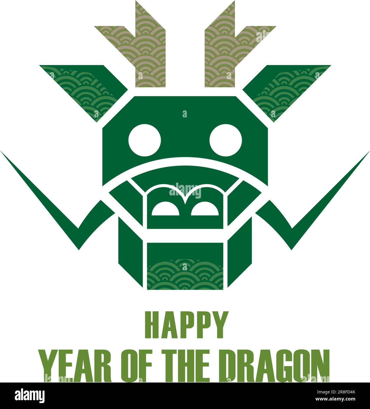 Année du Dragon symbole du zodiaque souriant isolé sur Un fond blanc. Illustration vectorielle. Illustration de Vecteur