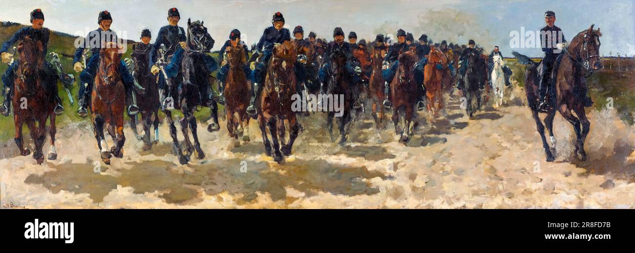 George Hendrik Breitner, Cavalry, peinture à l'huile sur toile, 1883-1888 Banque D'Images