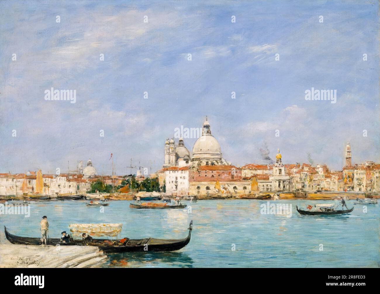 Eugène Boudin, Venise, Santa Maria della Salute de San Giorgio, peinture de paysage à l'huile sur toile, 1895 Banque D'Images