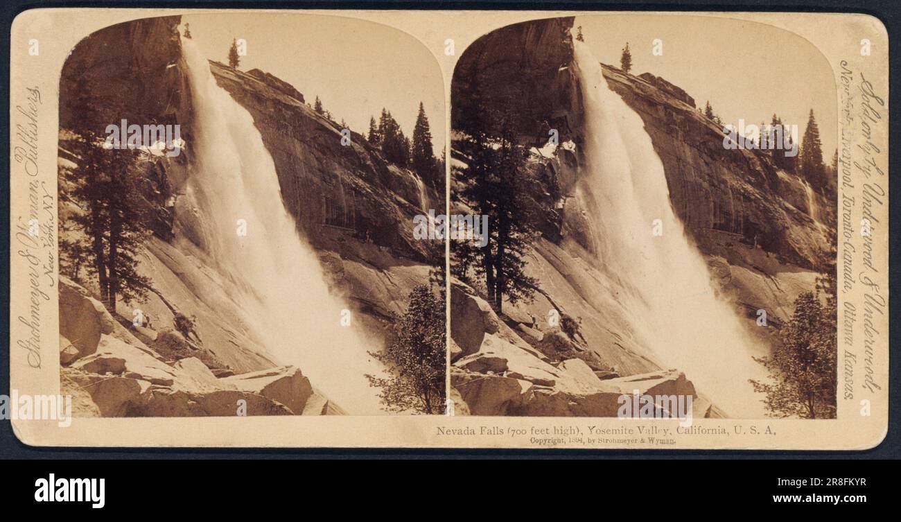 Nevada Falls (700 pieds de haut) Yosemite Valley, Californie 1894 par Strohmeyer et Wyman, actif 1887-1899 Banque D'Images