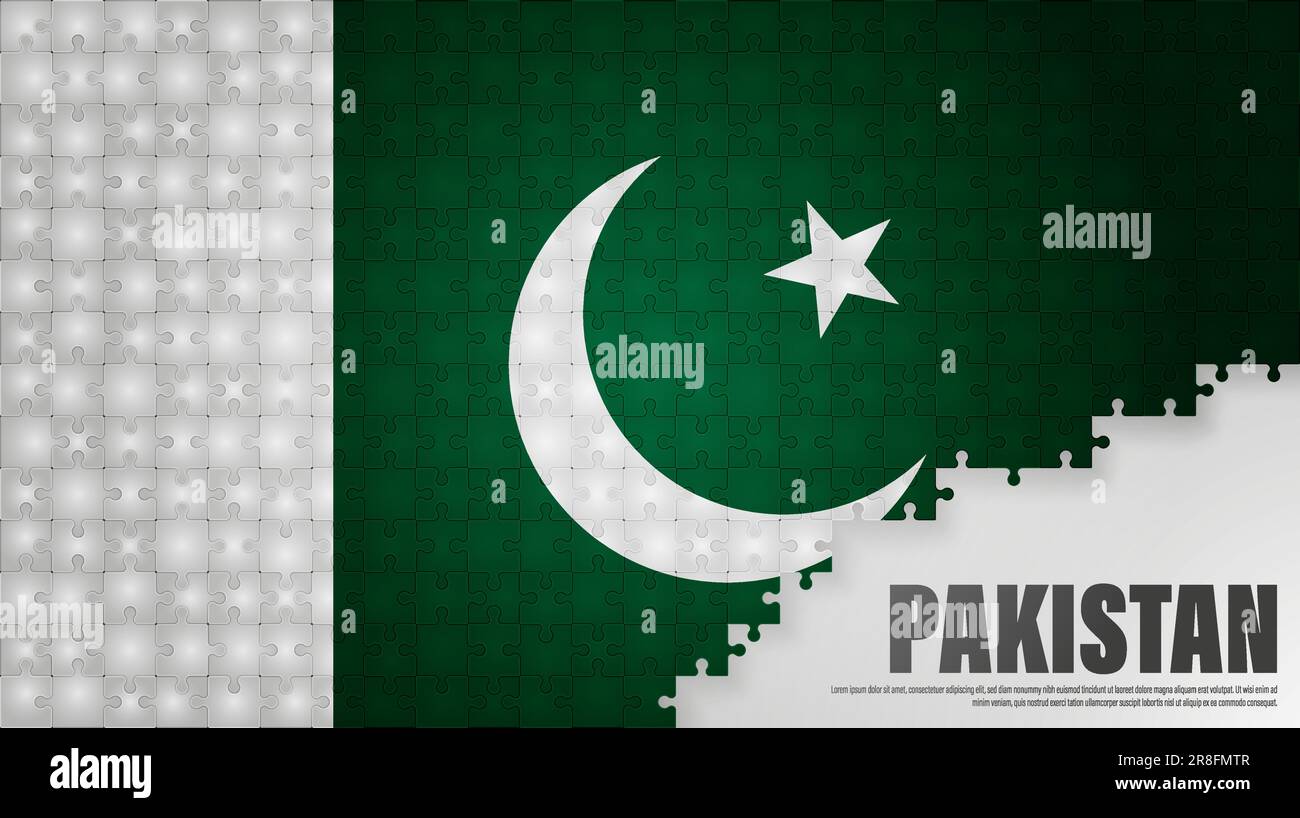 Pakistan drapeau jigsaw arrière-plan. Élément d'impact pour l'utilisation que vous voulez en faire. Illustration de Vecteur